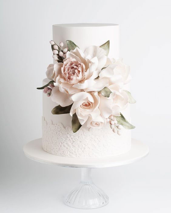 مدل کیک عروسی و نامزدی فوندانت دو طبقه
