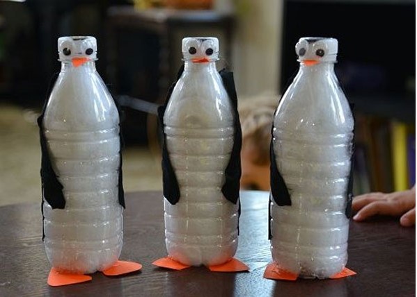 کاردستی پنگوئن با بطری پلاستیکی