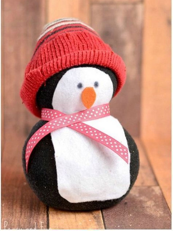 کاردستی پنگوئن با جوراب