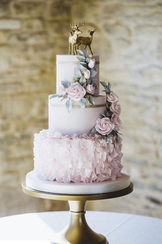 کیک عروسی سه طبقه فوندانت 
