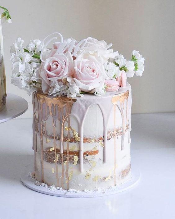 کیک عروسی یک طبقه خامه ای مدرن