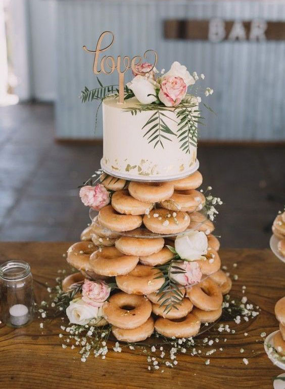 کیک عروسی یک طبقه ساده