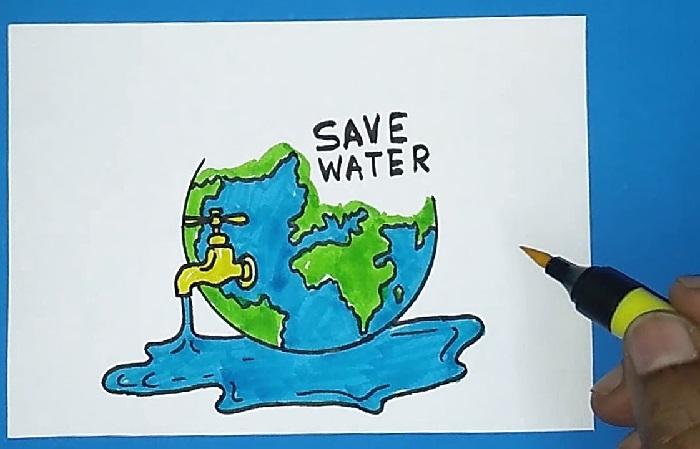 نقاشی در مورد صرفه جویی آب