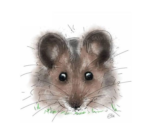 نقاشی کودکانه فانتزی زیبای موش