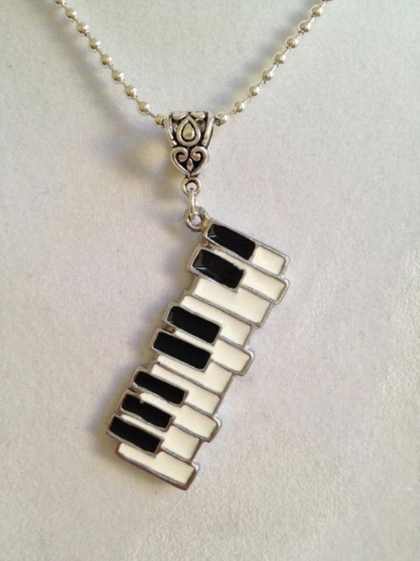 گردنبند نقره مردانه پیانو
