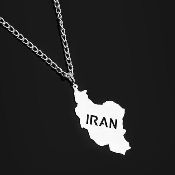 گردنبند نقره مردانه نقشه ایران