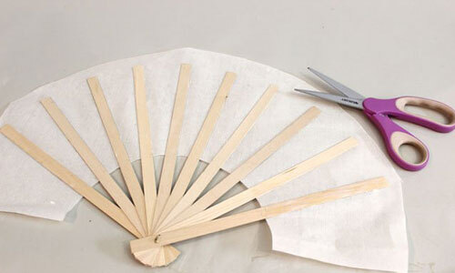 آموزش ساخت بادبزن کاغذی ساده و با چوب بستنی