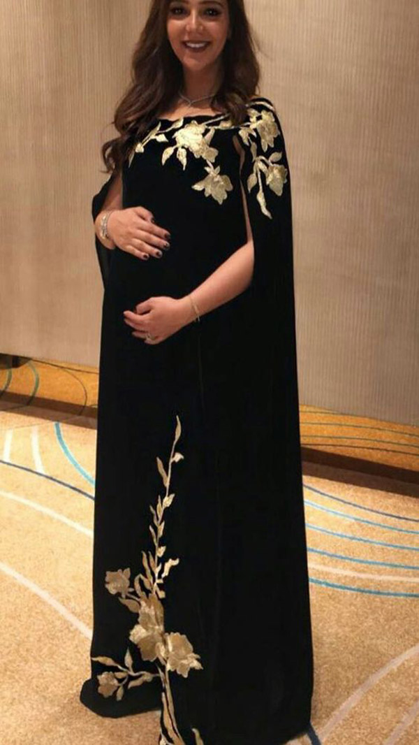 مدل لباس مجلسی بارداری بلند