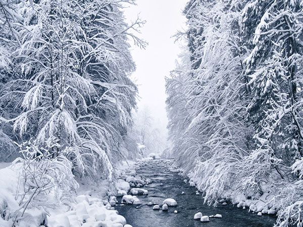 عکس طبیعت زمستانی رودخانه