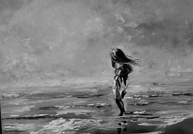 نقاشی دختر و دریا، اثر آنا مونتانو؛ یک اثر اگزیستانس