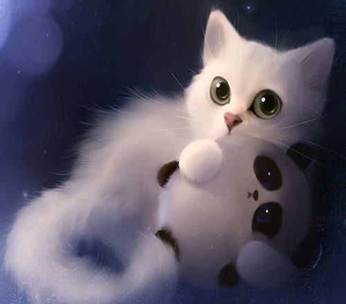 عکس بچه گربه کارتونی سفید