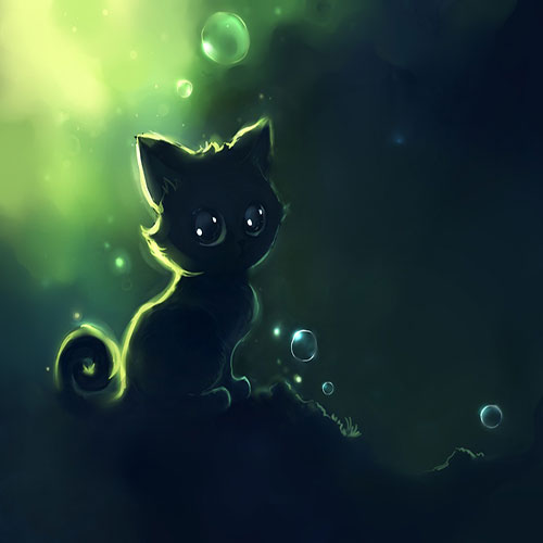 عکس بچه گربه کارتونی سیاه