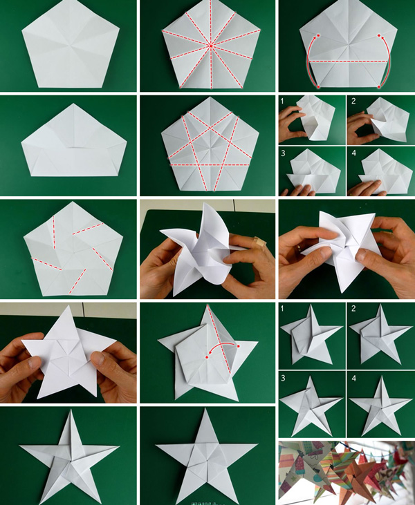 آموزش تصویری اوریگامی ستاره