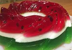 طرز تهیه ژله هندوانه قالبی + ژله بستنی هندوانه قالبی