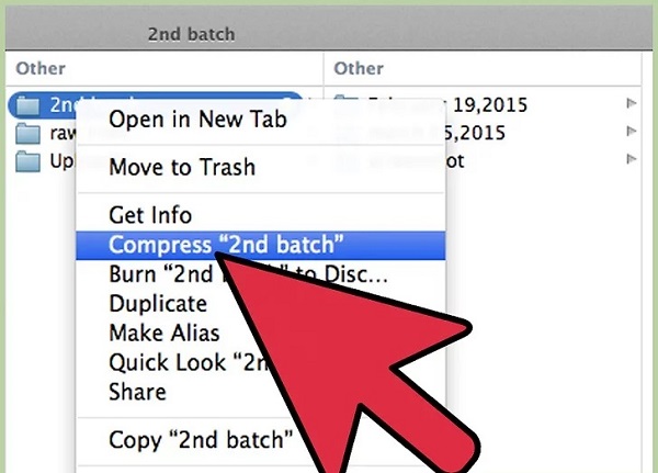ایجاد فایل زیپ در  Mac OS X 2