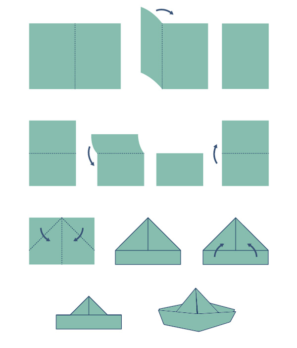 ساخت کلاه قایقی با هنر اوریگامی