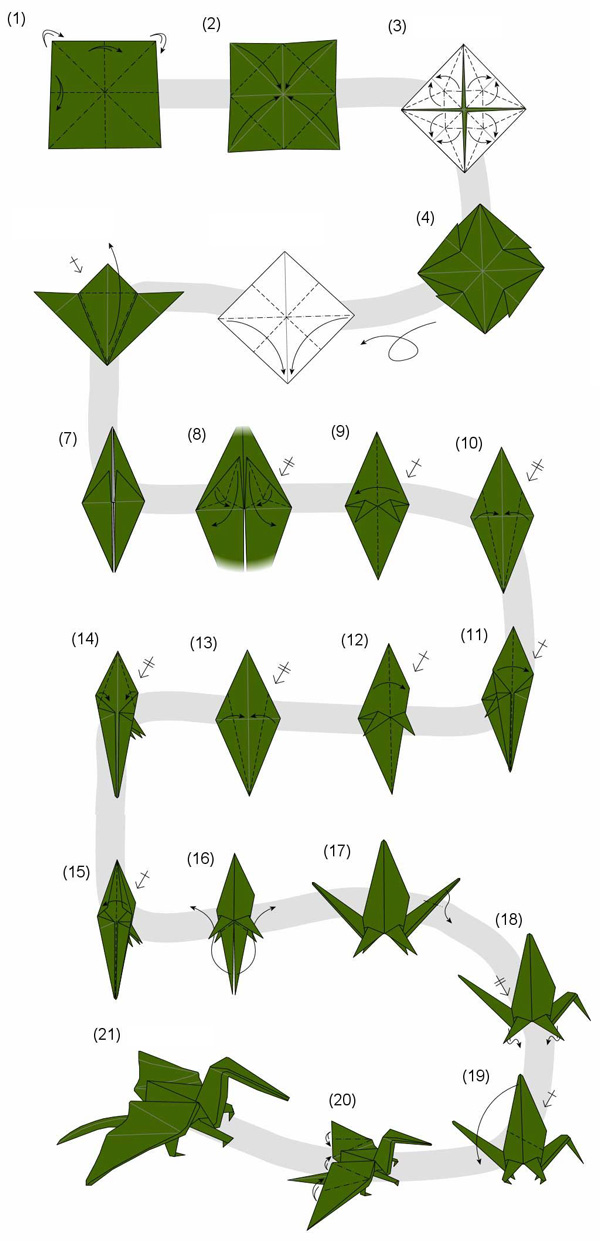 آموزش تصویری ساخت اوریگامی اژدها