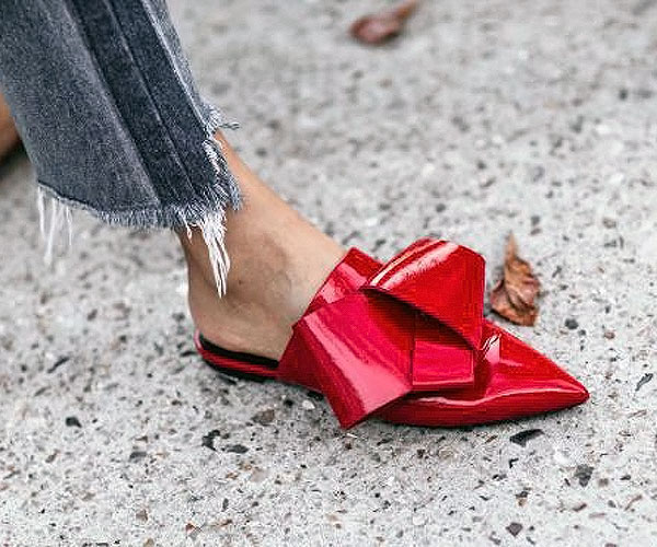 کفش مجلسی بدون پاشنه قرمز رنگ