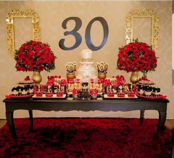 ایده‌های رومانتیک برای تزیین میز تولد همسر با تم قرمز