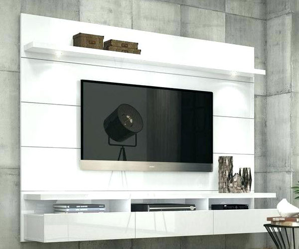 میز تلویزیون سفید با طراحی ساده و مینیمال