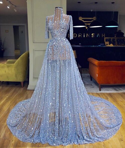 مدل لباس عروس شاین زیبا و متفاوت آبی