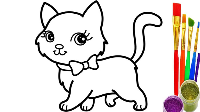 نقاشی کودکانه گربه ؛ زیباترین طرح های گربه برای رنگ آمیزی کودکان