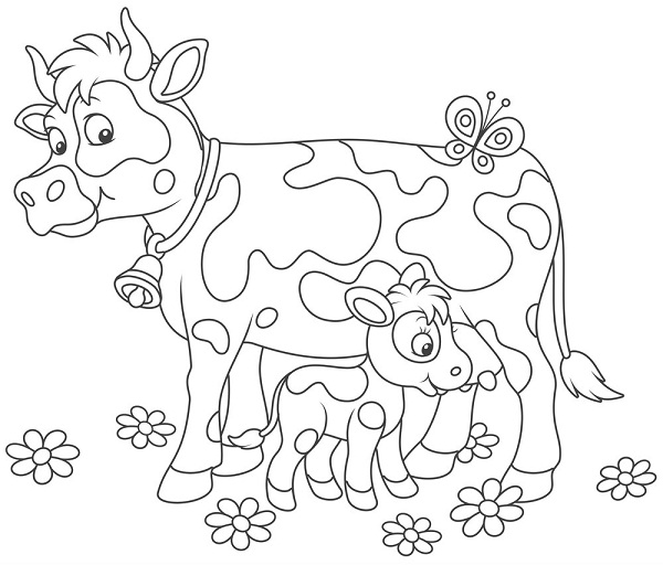نقاشی گاو برای کودکان