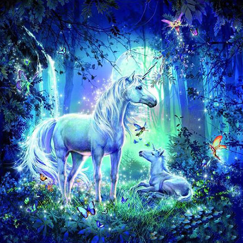 عکسی زیبا از اسب و کره اسب تک شاخ