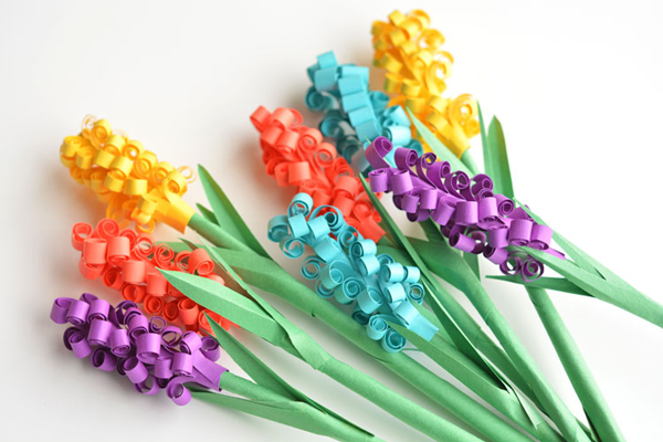 ساخت گل سنبل با کاغذ رنگی ساده 