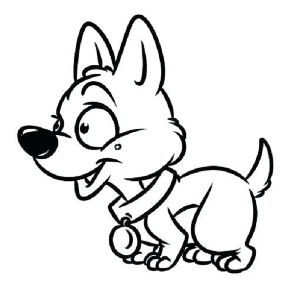 نقاشی سگ ناقلا برای رنگ آمیزی کودکان