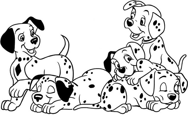 نقاشی کارتون صد و یک سگ خالدار 