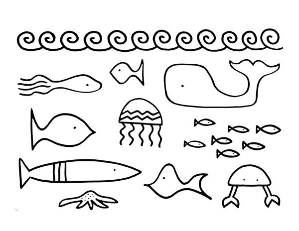 انواع مدل‌های نقاشی حیوانات دریایی برای کودکان برای رنگ‌آمیزی
