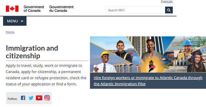 سایت اداره مهاجرت کانادا