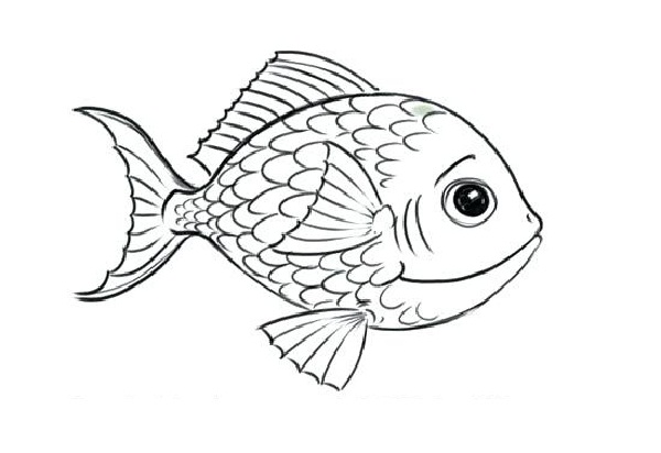 نقاشی کودکانه ماهی
