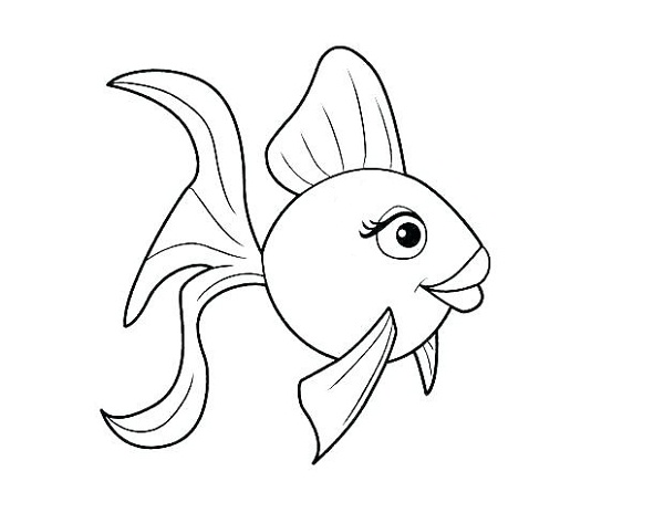 نقاشی کودکانه ماهی برای رنگ آمیزی