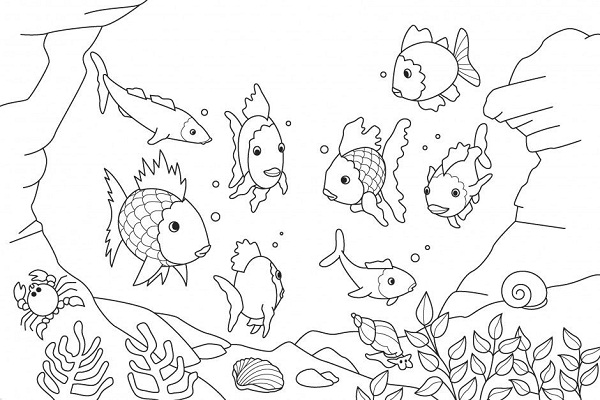 نقاشی کودکانه ماهی