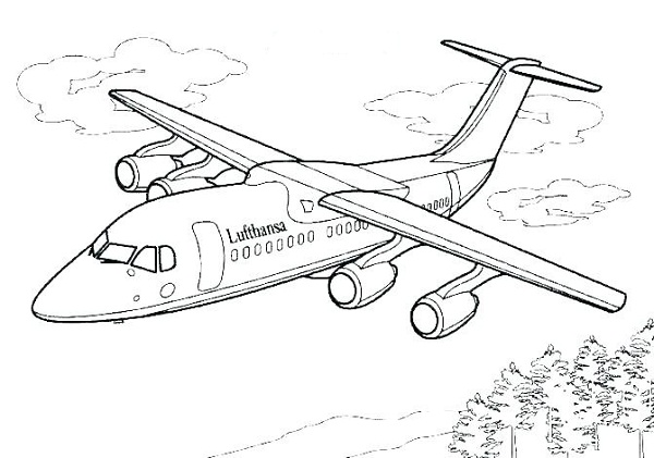نقاشی هواپیما برای رنگ آمیزی کودکان