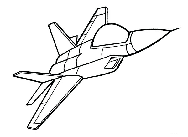 نقاشی کودکانه هواپیما جنگی برای رنگ آمیزی 