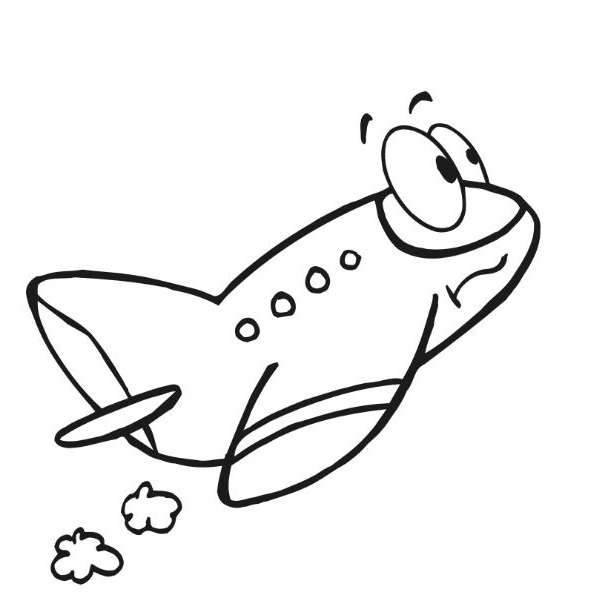 نقاشی هواپیما کارتونی برای رنگ آمیزی کودکان