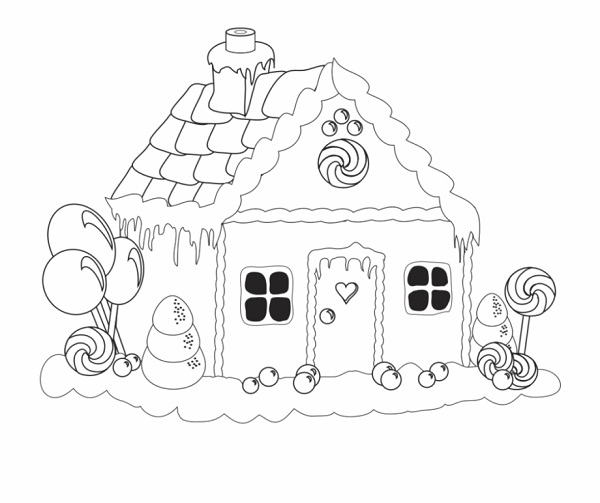 نقاشی خانه آبنباتی برای رنگ آمیزی