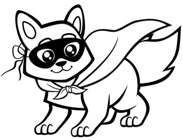 نقاشی بانمک روباه کارتونی برای کودکان برای رنگ‌آمیزی