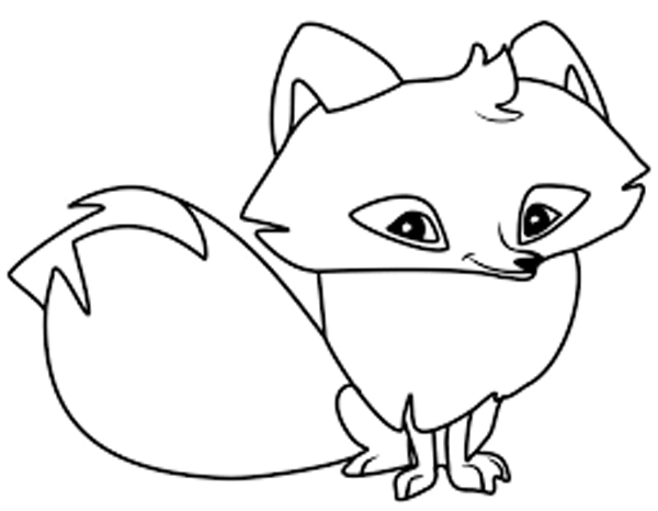 نقاشی زیبای روباه کارتونی برای کودکان برای رنگ‌آمیزی
