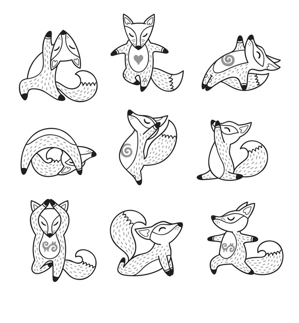  نقاشی روباه در حالت‌های مختلف برای کودکان برای رنگ‌آمیزی