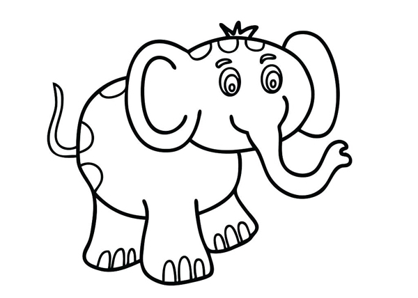 نقاشی کارتونی فیل برای کودکان برای رنگ‌آمیزی