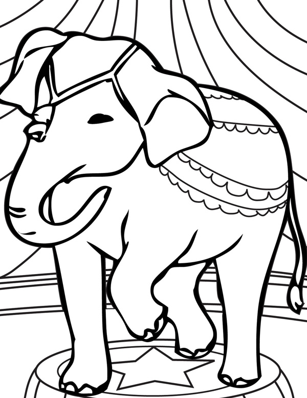  نقاشی فیل در سیرک برای کودکان