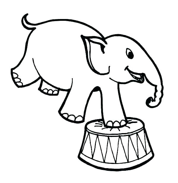 ایده برای نقاشی فیل در سیرک برای کودکان برای رنگ‌آمیزی