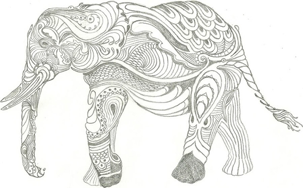  نقاشی فیل جذاب برای کودکان برای رنگ‌آمیزی