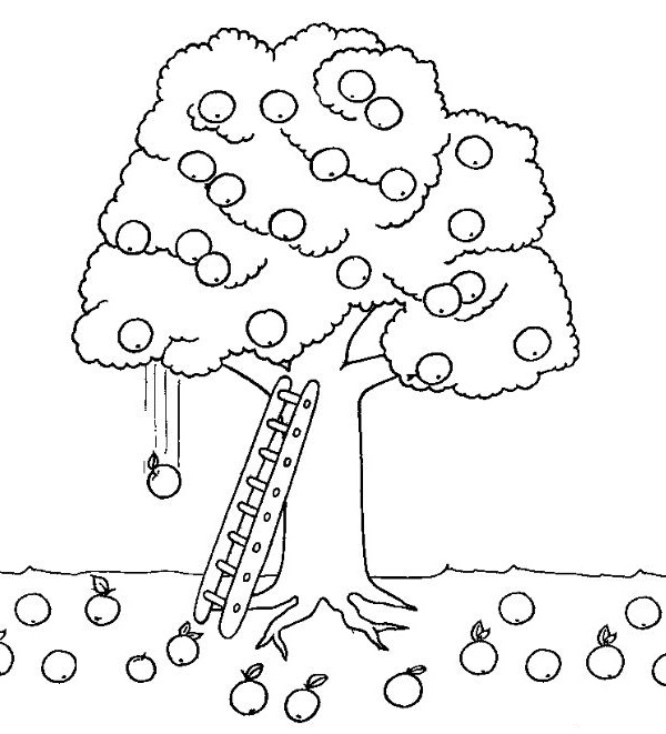 نقاشی درخت در فصل تابستان برای کودکان