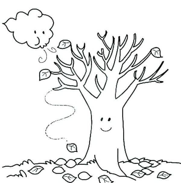 نقاشی کودکانه درخت در زمستان