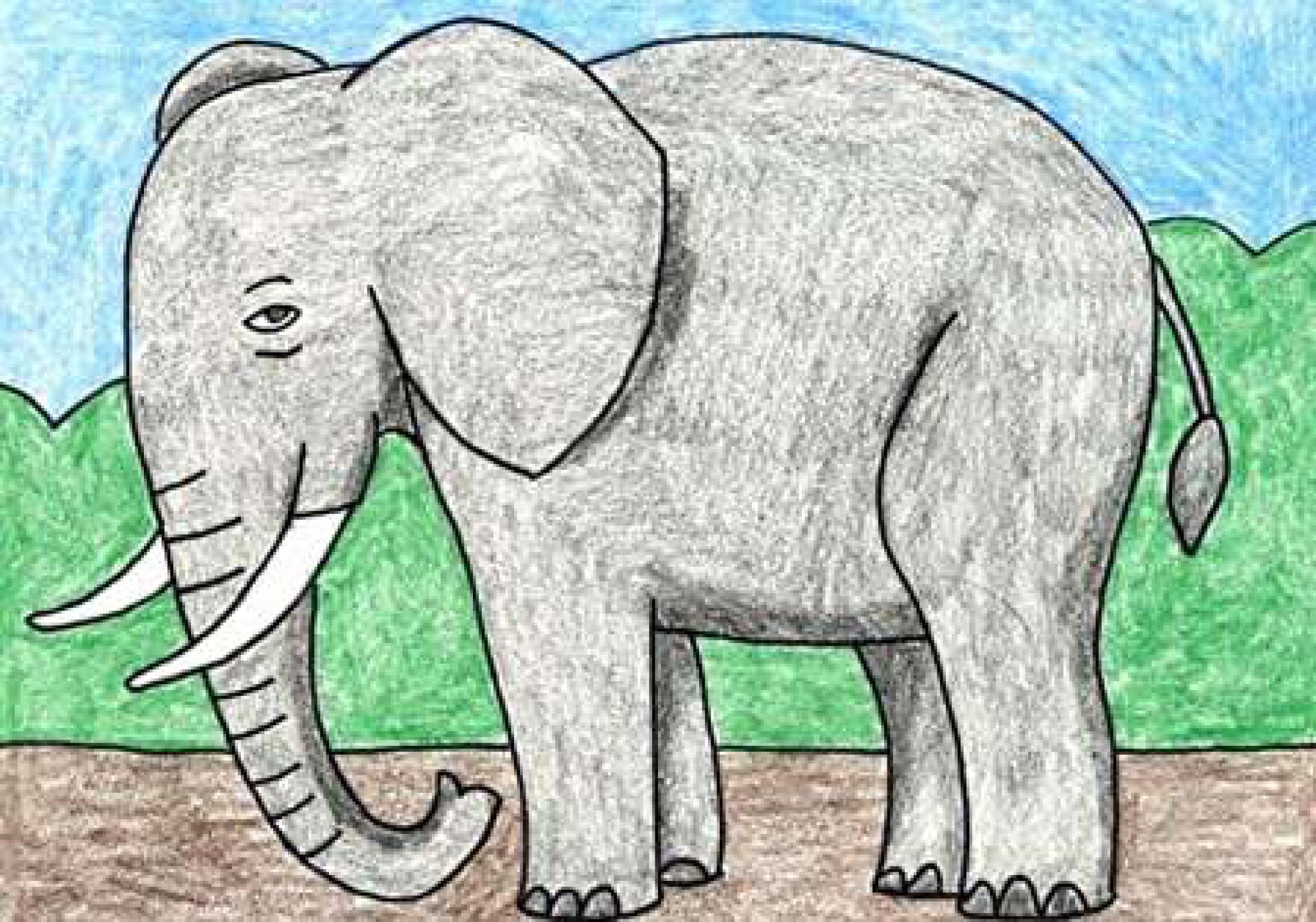 Рисунок слона для срисовки